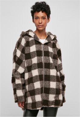 Women's Sherpa Oversized Hooded Jacket, Pink/Brown