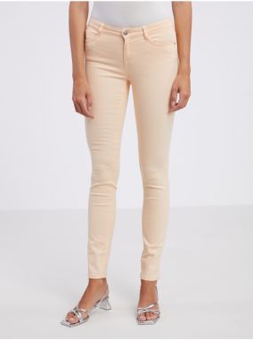 Marhuľové dámske slim fit nohavice CAMAIEU