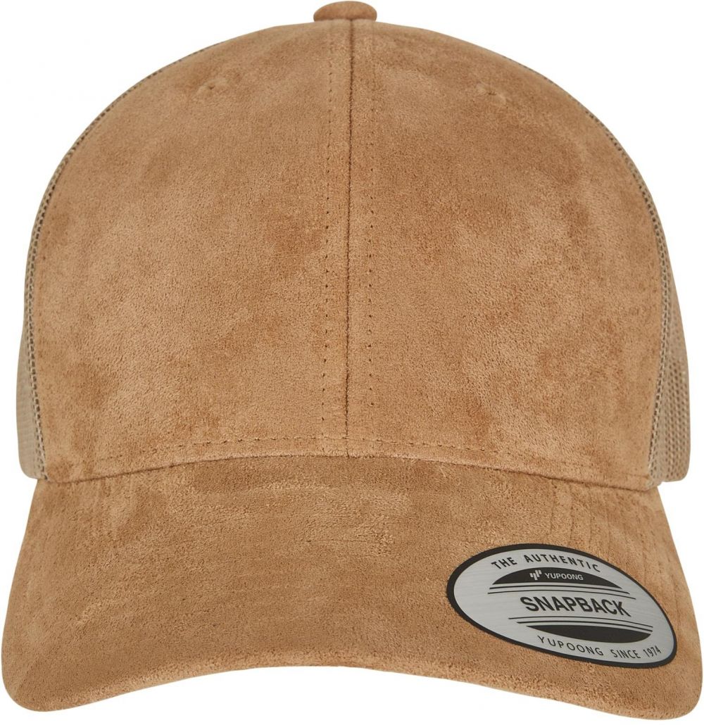 Suede Leather Trucker Cap khaki