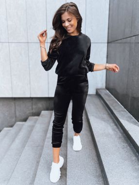 Dámska velúrová tepláková súprava VELVET HARMONY čierna Dstreet