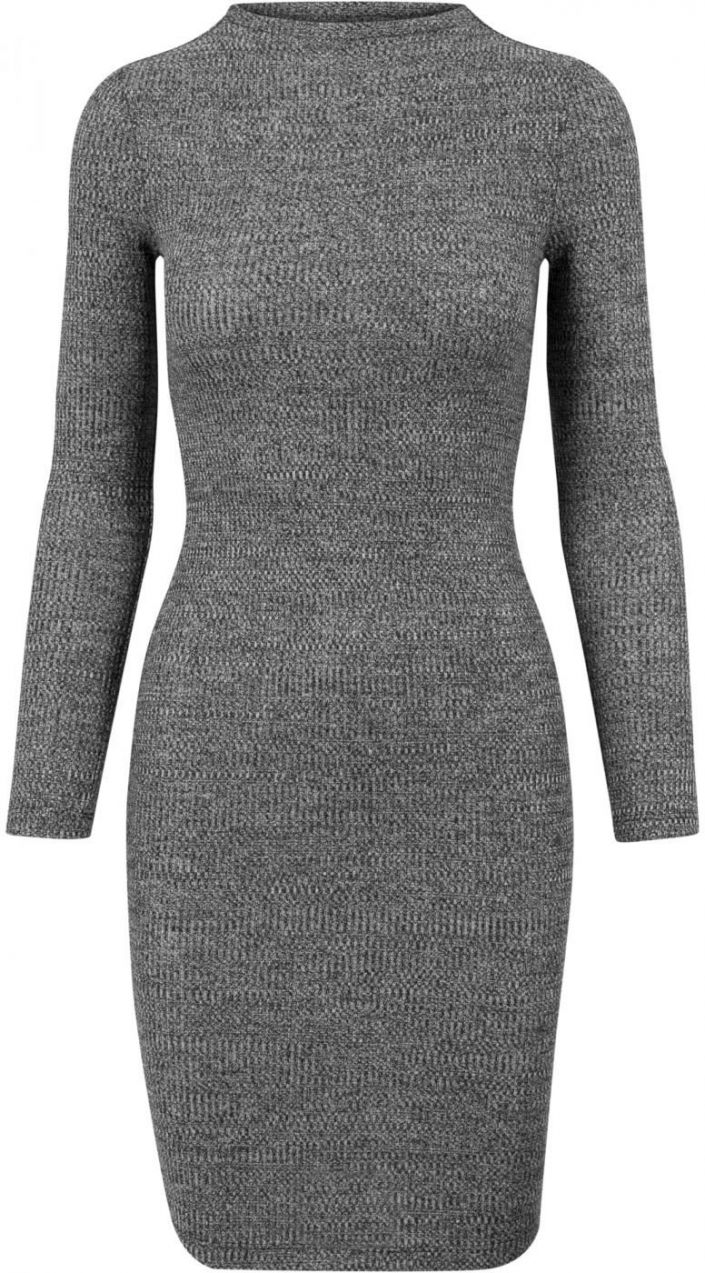 Women's ribbed dress URBAN CLASSICS - grey
