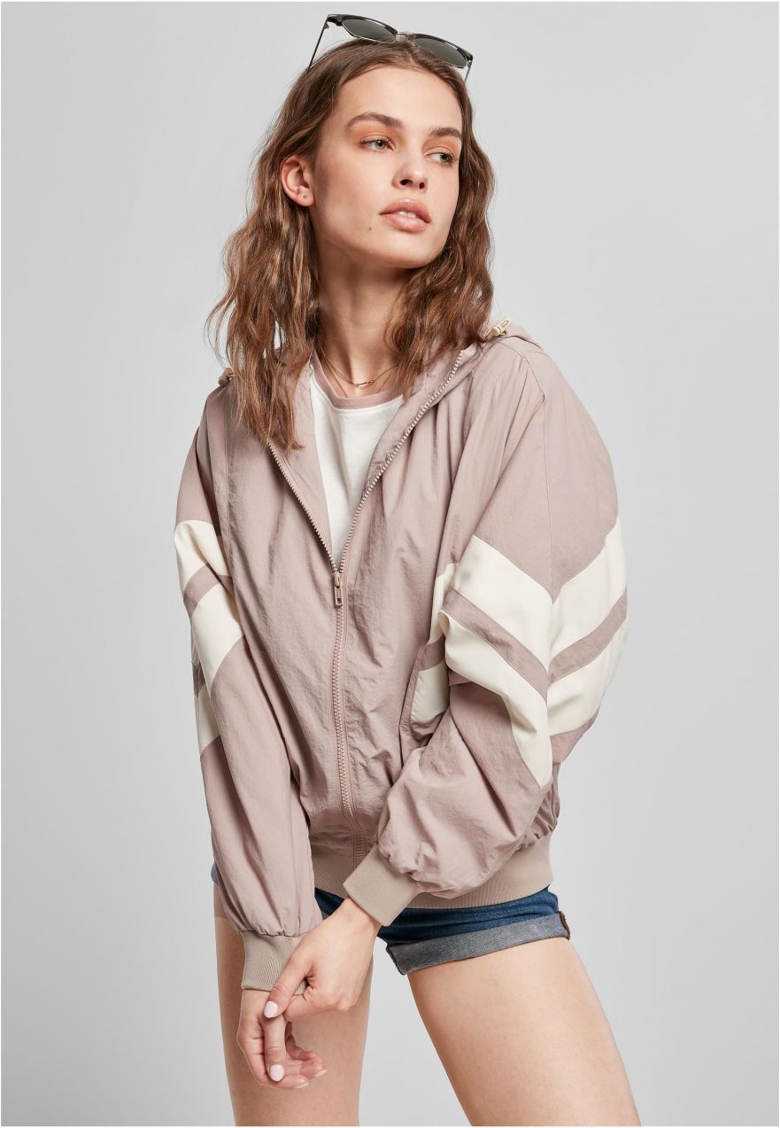 Women's Crinkle Batwing jacket dukrose/whitesand