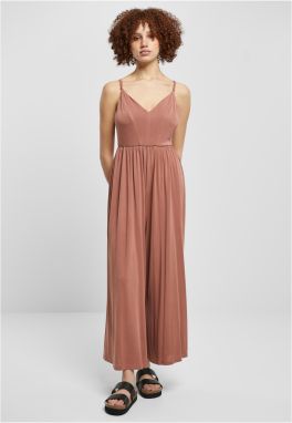 Women's modal spaghetti jumpsuit made of terracotta