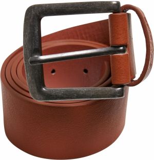 Imitation leather belt cognac brown