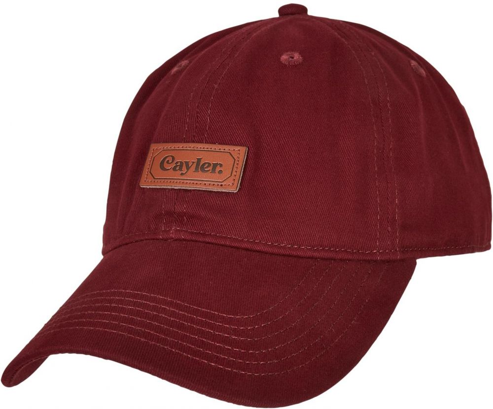 Elegant Bordeaux curved cap with patch