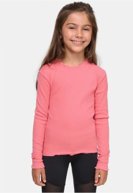 Girls' pale pink with short ribs and long sleeves