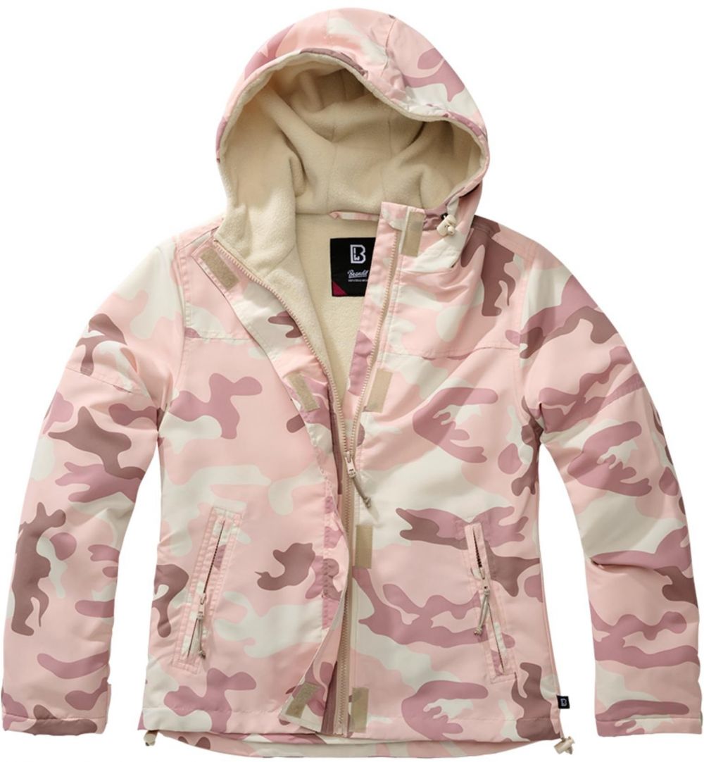 Women's windbreaker with front zipper closure