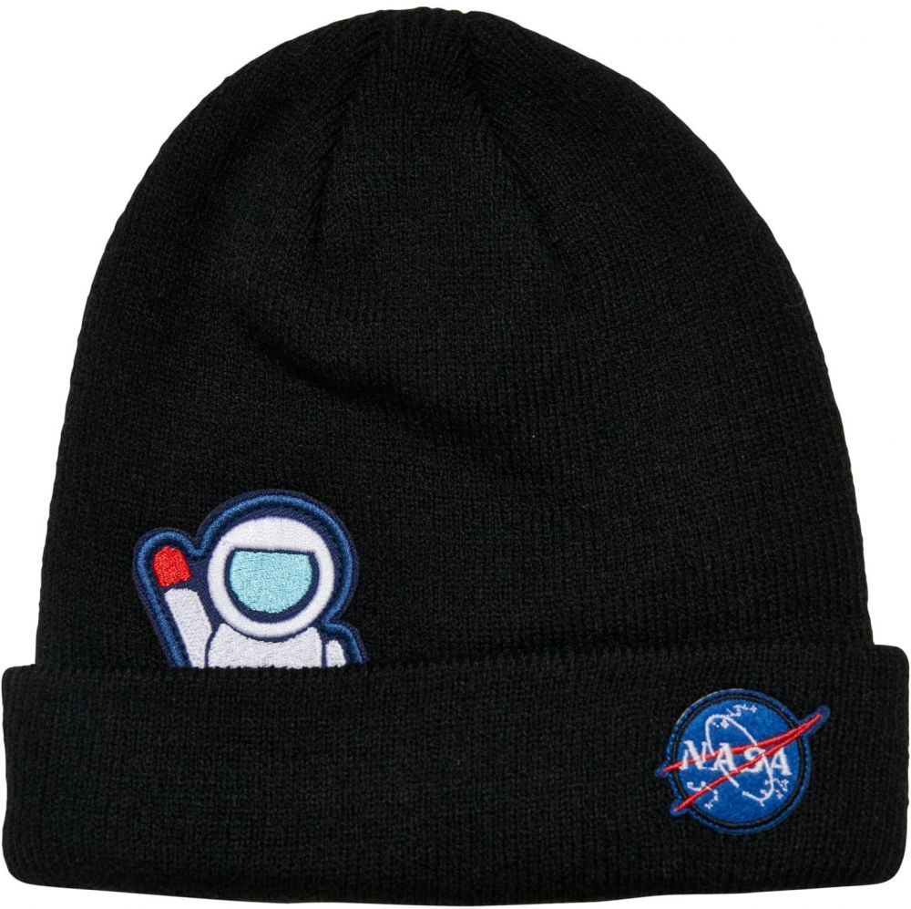 Children's Hat NASA Embroidery Beanie Black