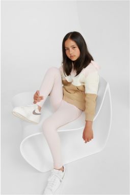Girls' Oversized 3-Tone Hoody Pink/White Sand/Unionbeige