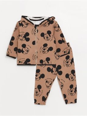 LC Waikiki Mikina s kapucňou a dlhými rukávmi s potlačou Mickey Mouse pre chlapcov a tepláky v balení po 2 kusoch