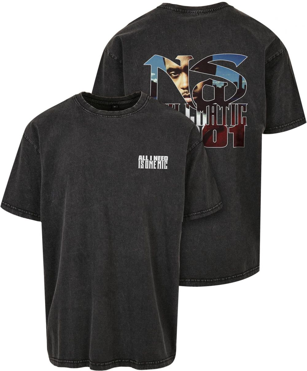 Nas Stillmatic Acid Washed Oversize Tee Black