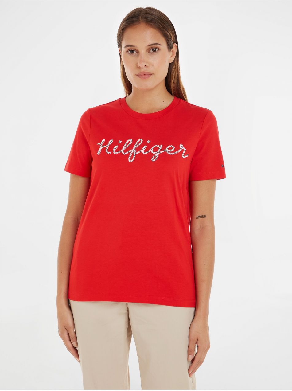 Červené dámske tričko Tommy Hilfiger