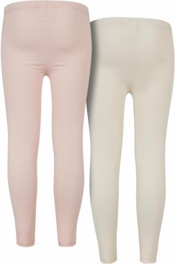 Girls' Jersey Leggings 2-Pack Pink/White Sand