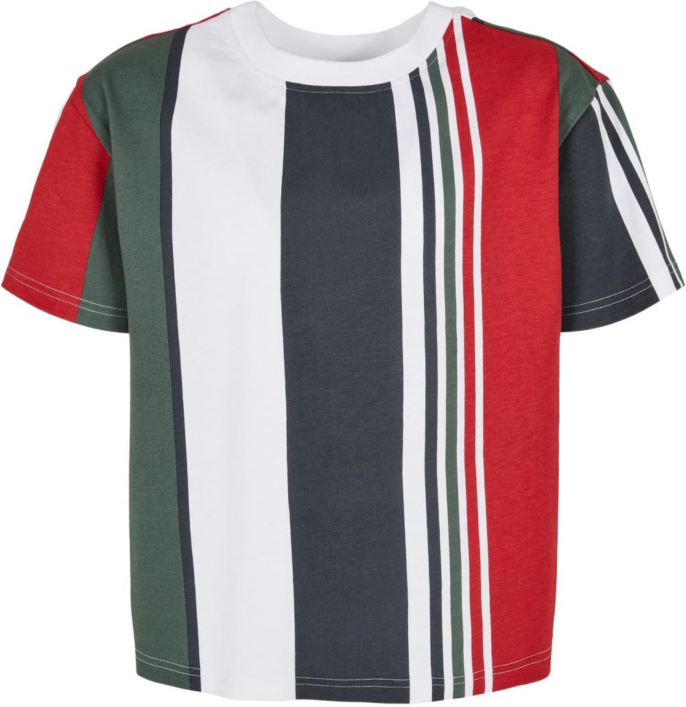 Boys Heavy Oversized Big AOP Stripe Tee White/Navy