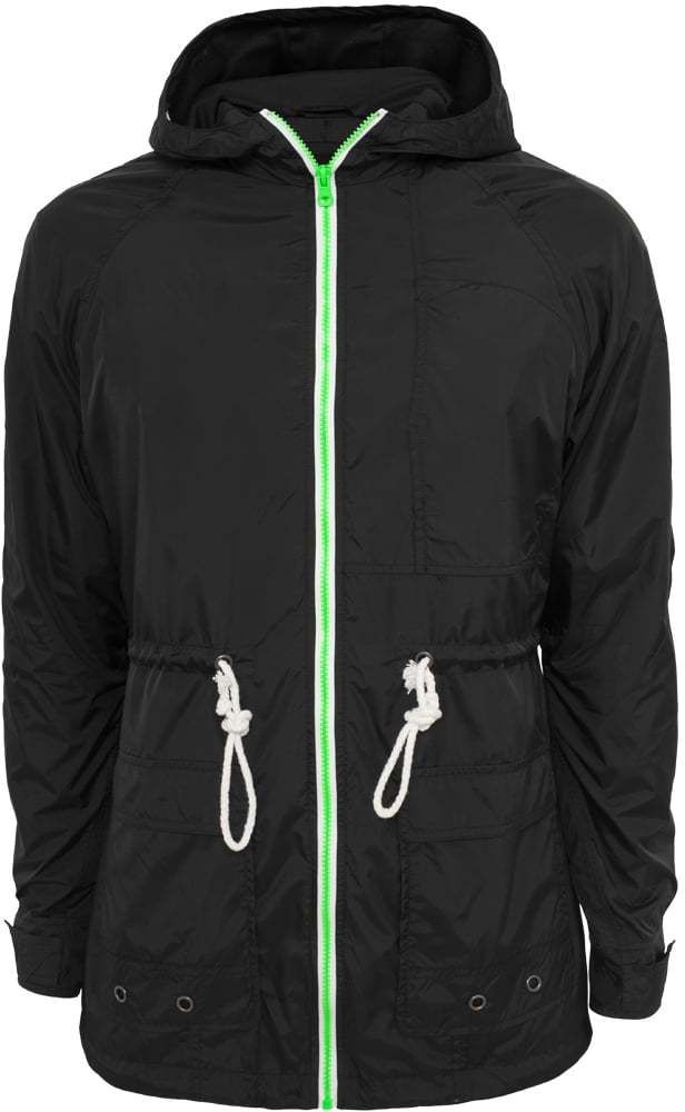 Long nylon windbreaker blk/mint/wht
