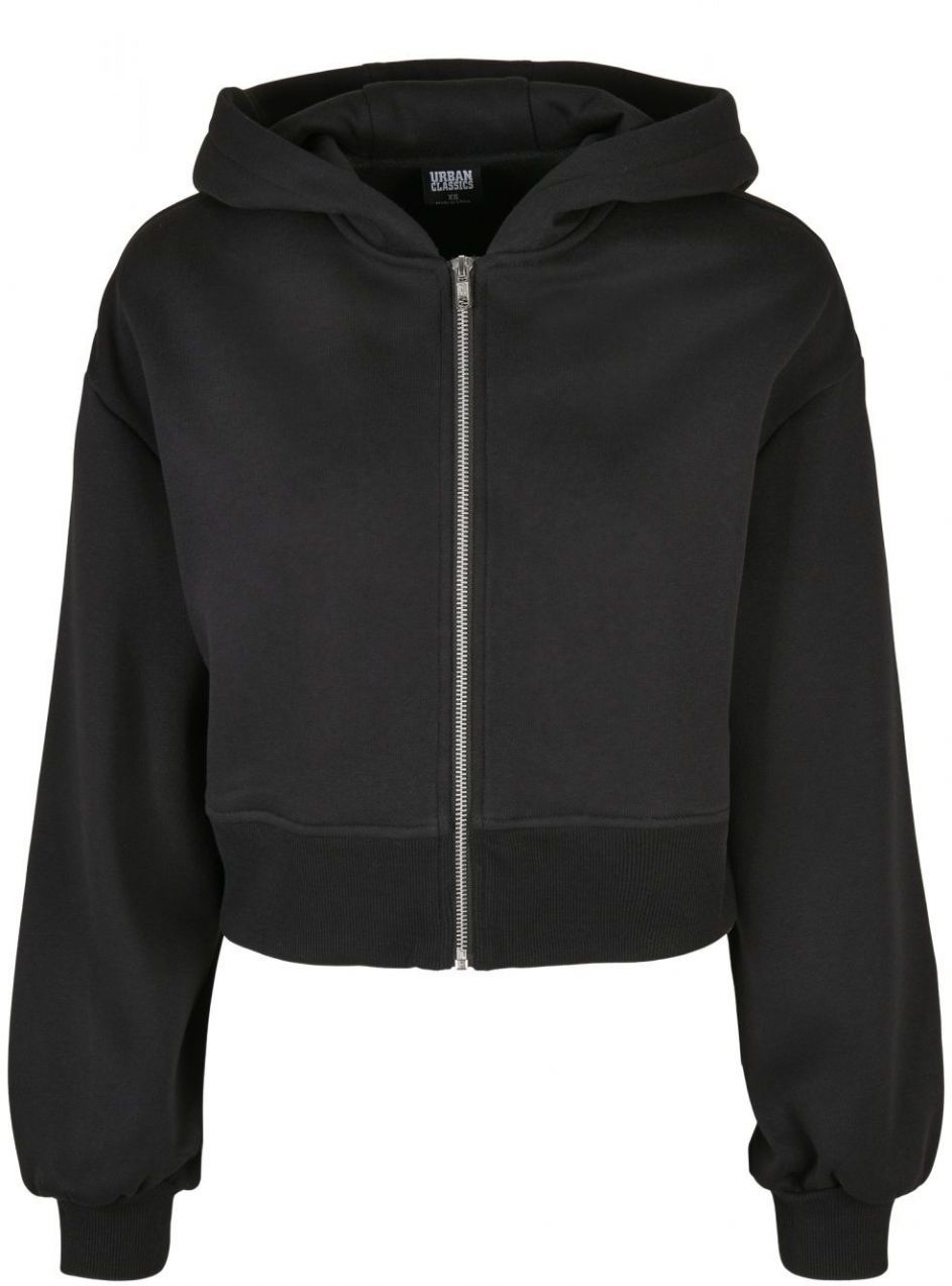 Women's Short Oversized Zipper Jacket Black