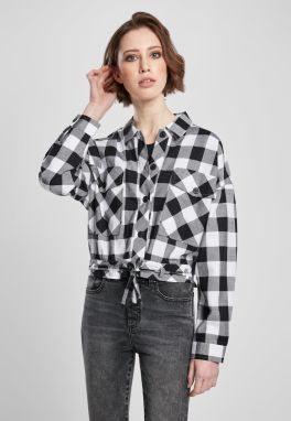 Women's short oversized shirt black/white