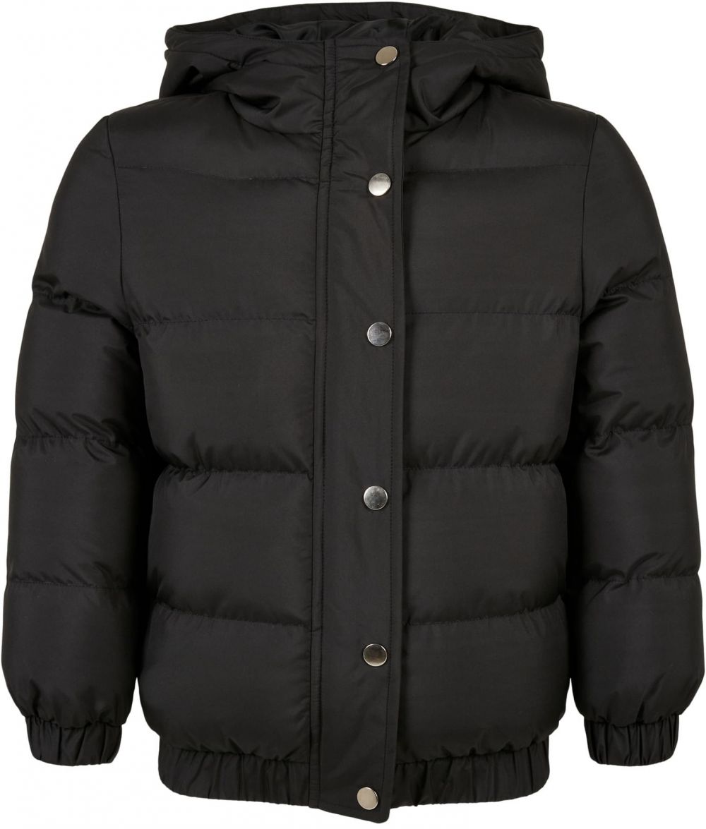 Girls' Puffer Hooded Jacket Black