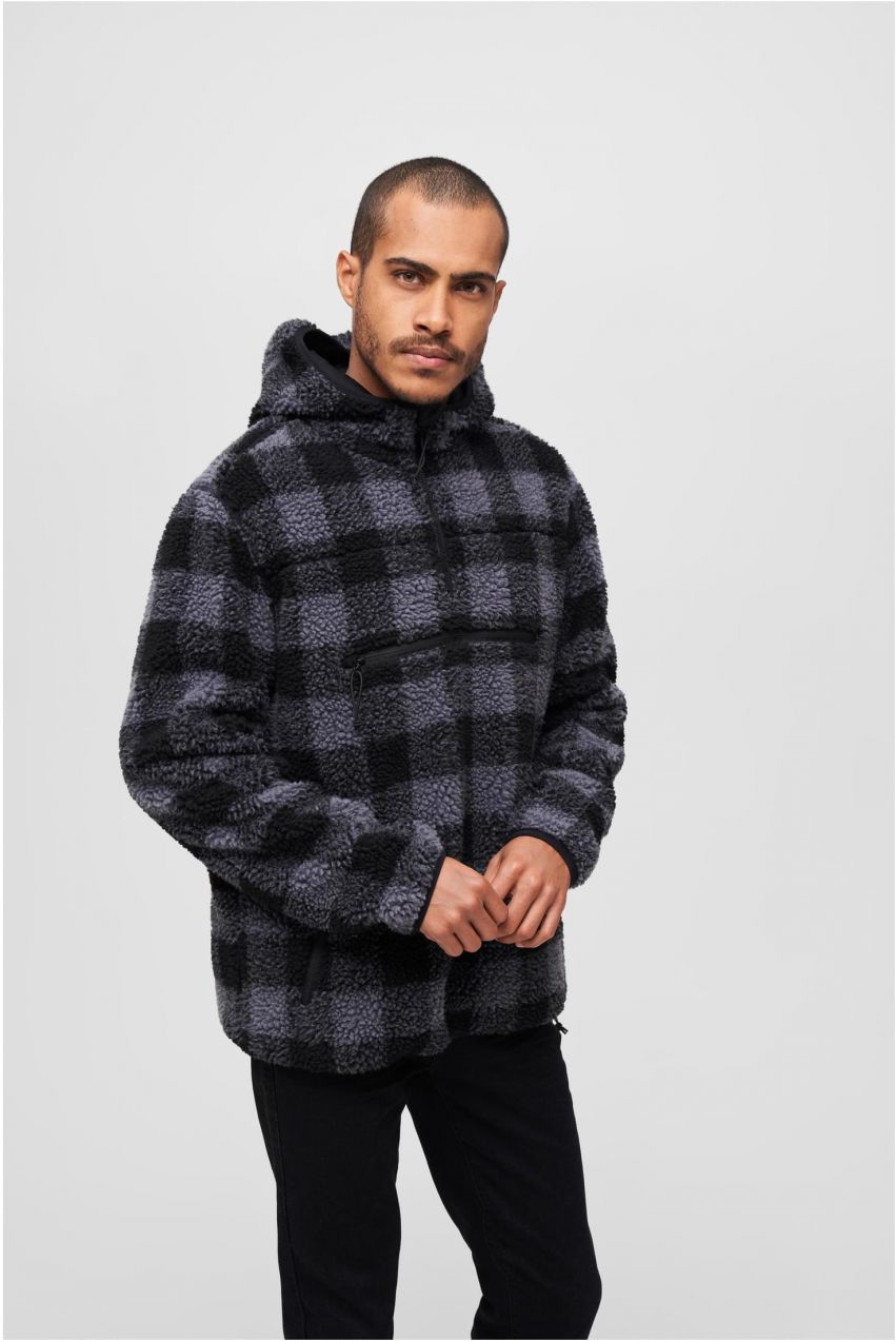 Teddyfleece Worker Pullover Jacket Black/Grey