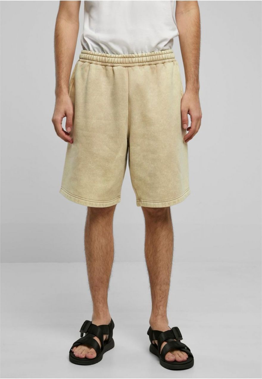 Union Beige Heavy Stone Washed Sweat Shorts