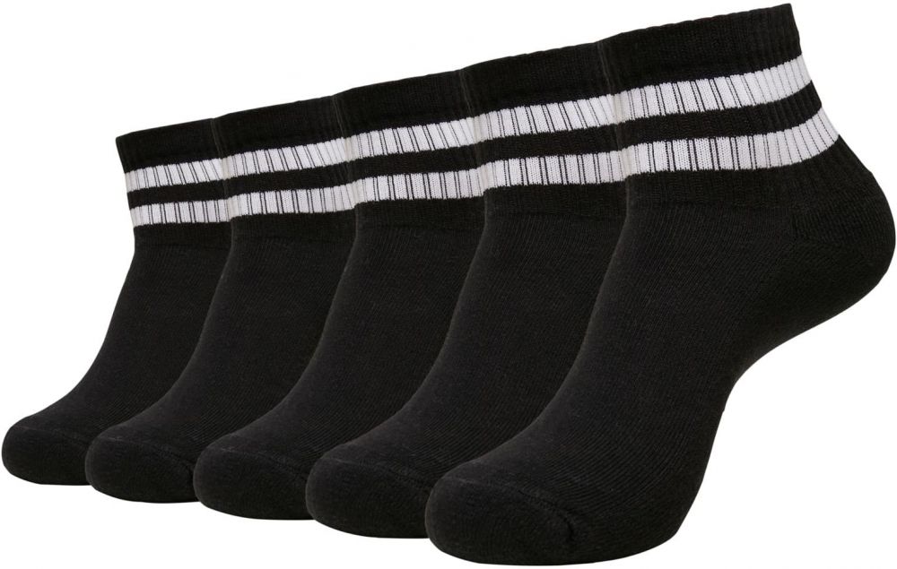 Half Cuff Logo Sports Socks 5 Pack Black