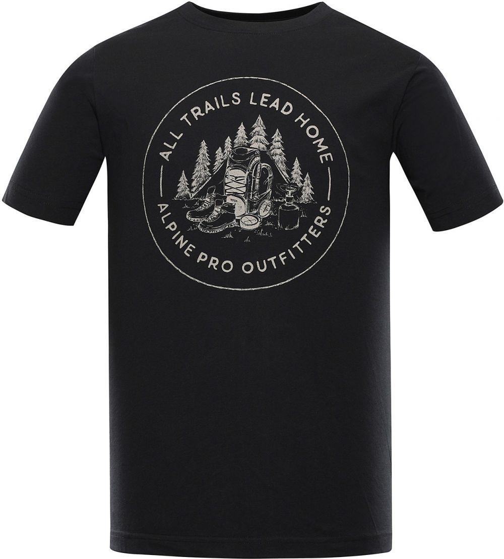 Men's cotton T-shirt ALPINE PRO LEFER black variant pc