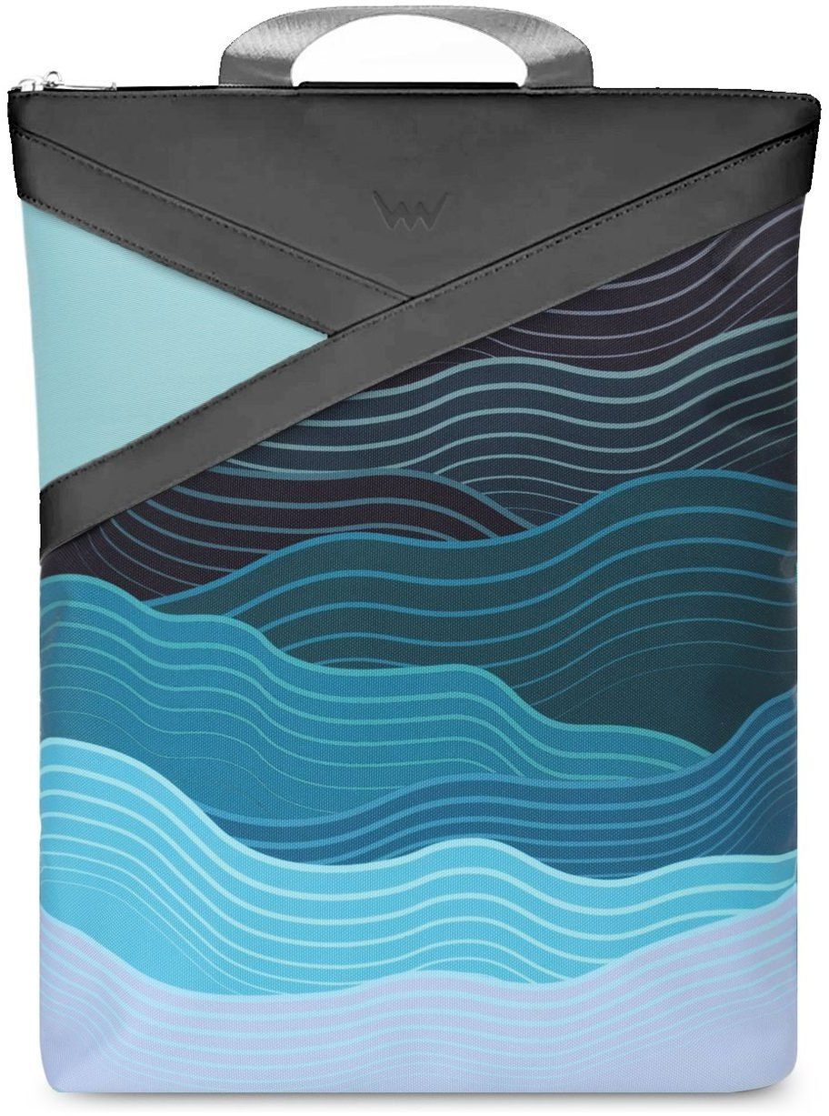 Šedo-tyrkysový dámsky vzorovaný ruksak VUCH Tiara Design Ocean