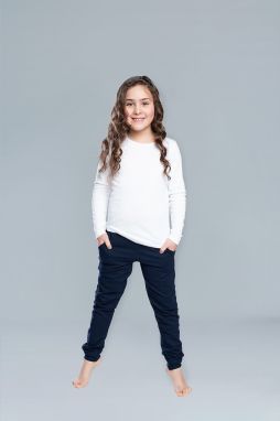 Girls' long sleeve T-shirt Tosia - white