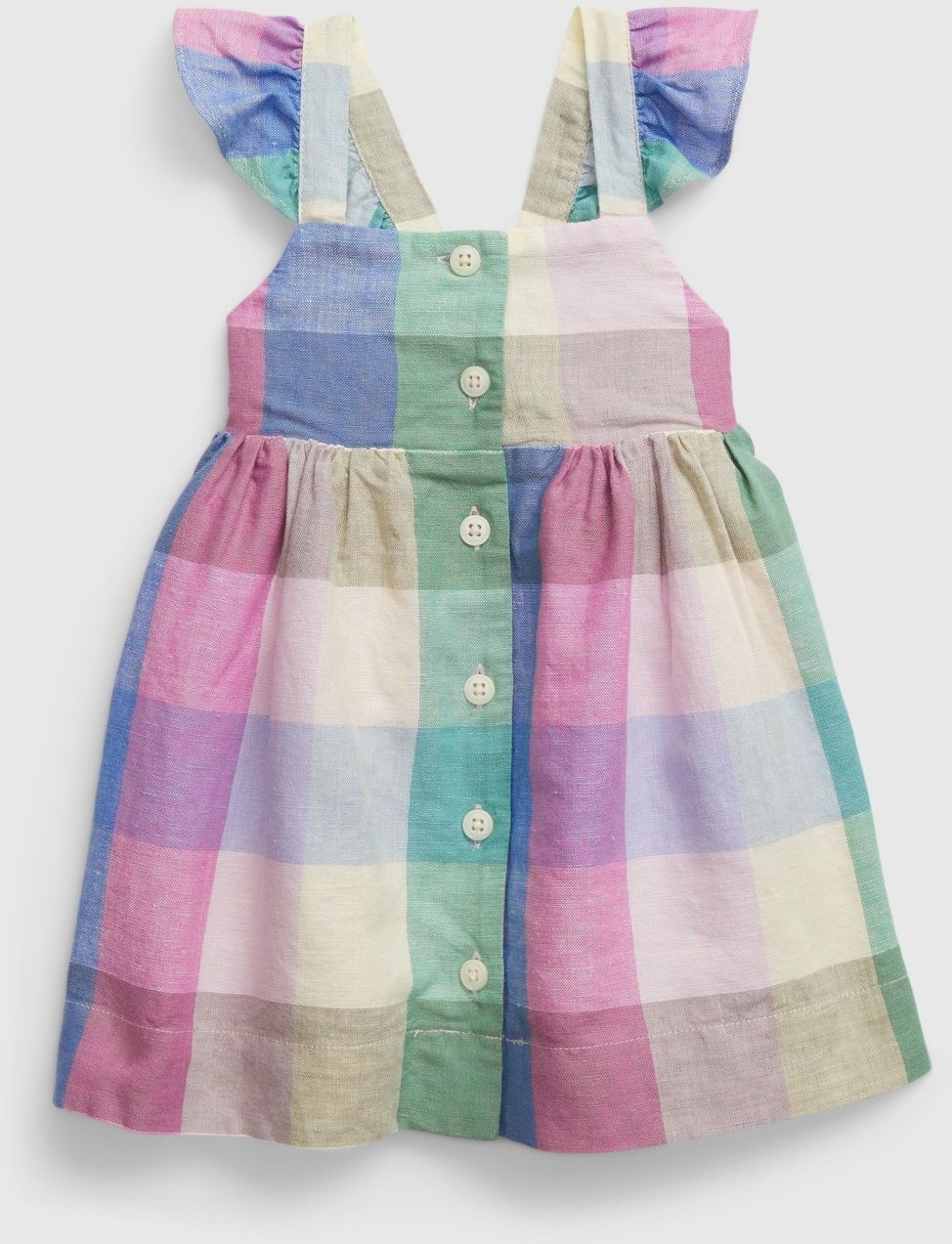 Farebné dievčenské kockované šaty GAP