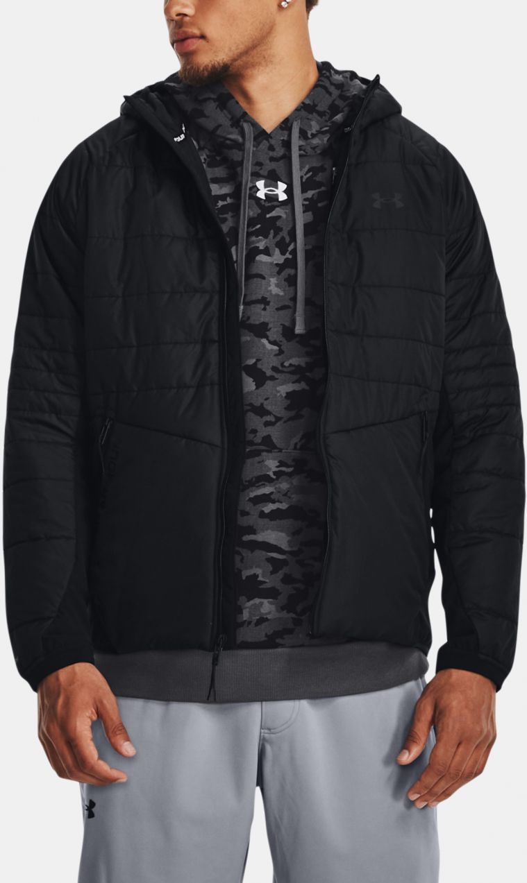 Čierna športová prešívaná bunda Under Armour UA STRM SESSION HBD JKT