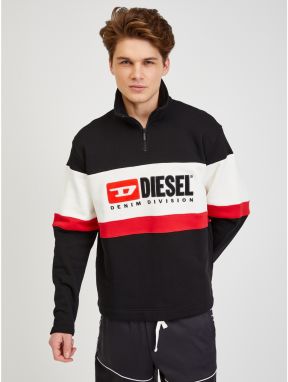 Krémovo-čierna pánska mikina Diesel