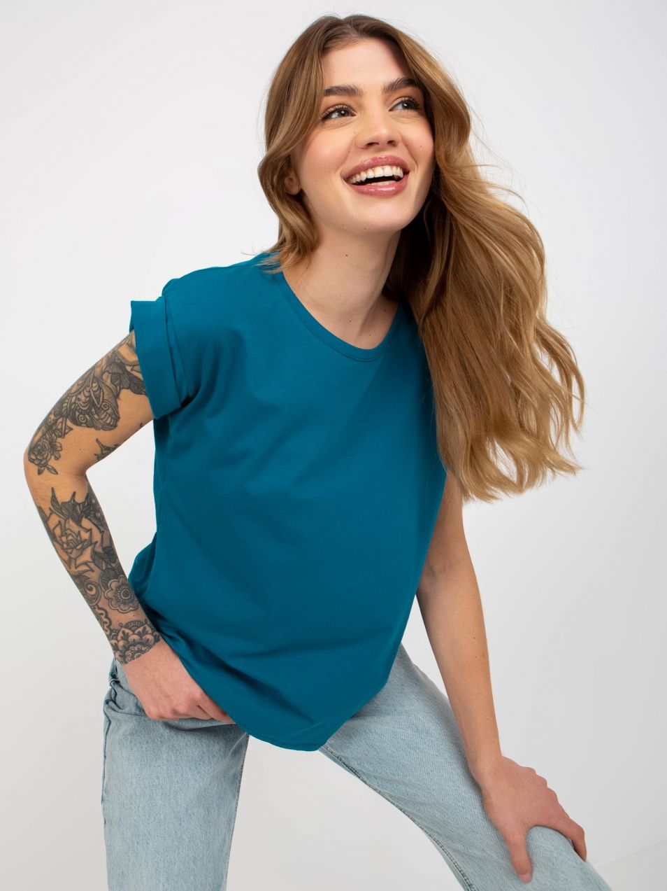Cotton Women's Navy Basic T-Shirt Revolution