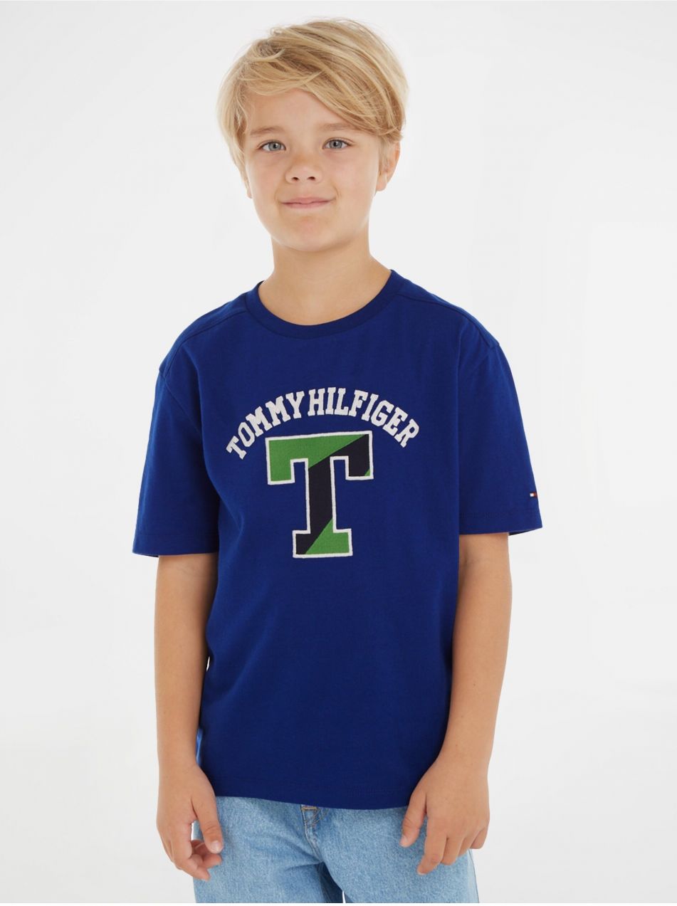 Tmavomodré chlapčenské tričko Tommy Hilfiger