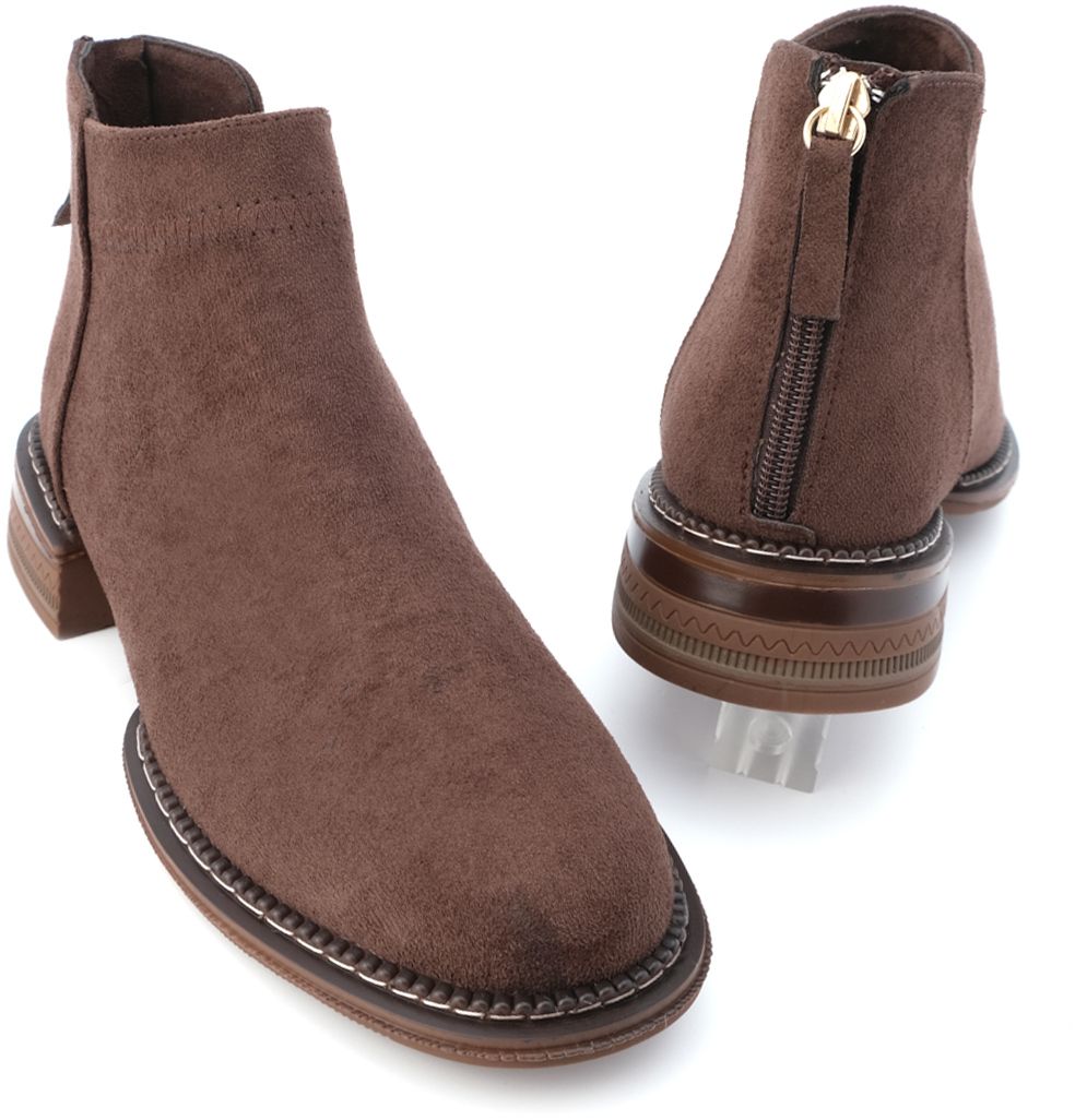 Marjin Women's Casual Boots & Booties With Zipper At The Back Efren Brown.