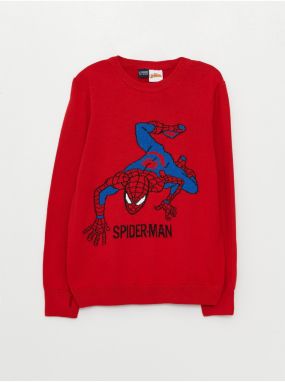 Chlapčenský pletený sveter s dlhým rukávom a vzorom Spidermana od LC Waikiki