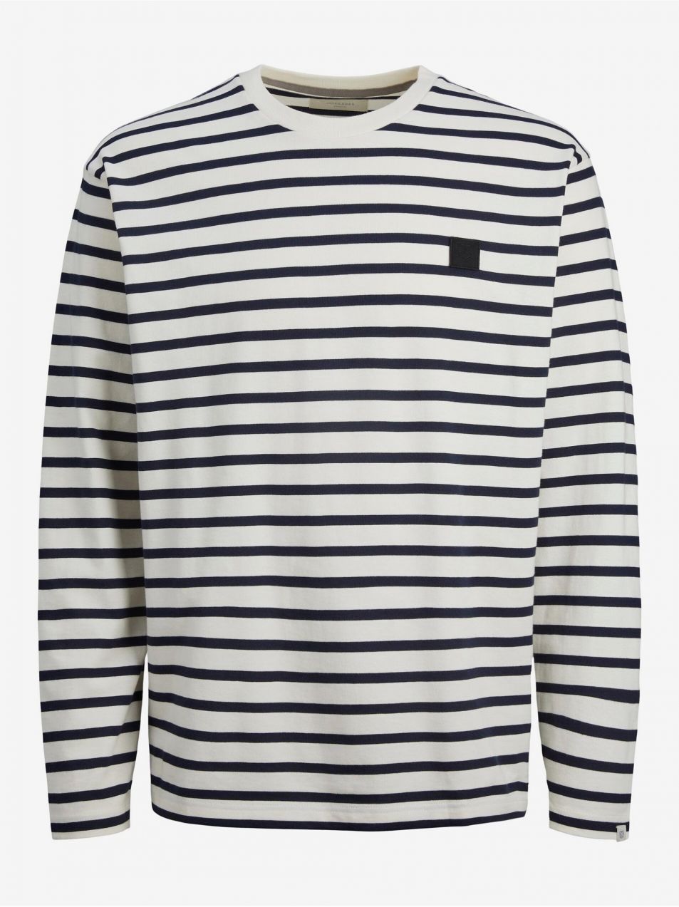 Modro-krémové pánske pruhované tričko Jack & Jones Badge