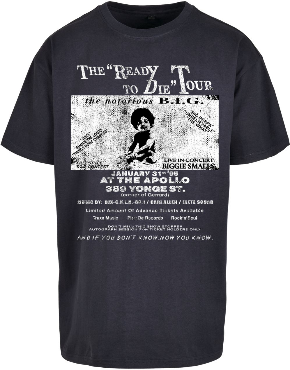 Bigie Retro Poster Tee in Navy Style