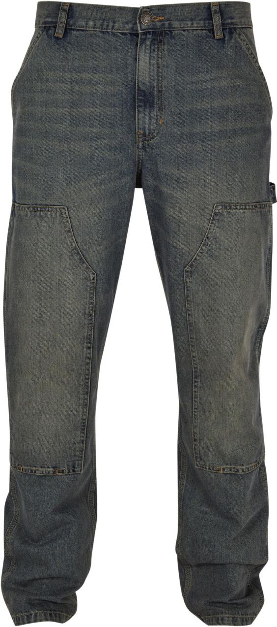 Men's Double Knee Jeans - Navy Blue/Washed
