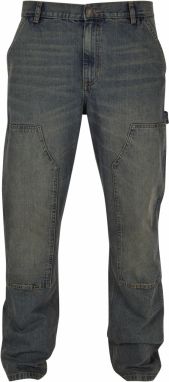 Men's Double Knee Jeans - Navy Blue/Washed