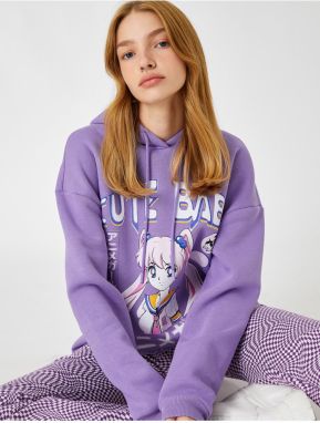 Koton oversized anime mikina s kapucňou a vnútorným flísom