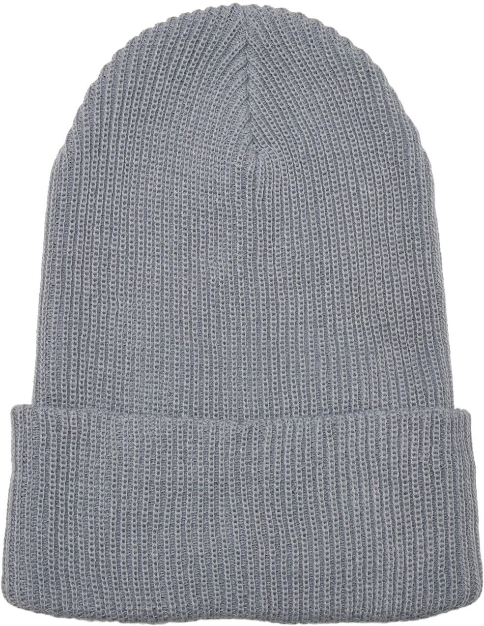 Ribbed knit cap made of recycled yarn grey