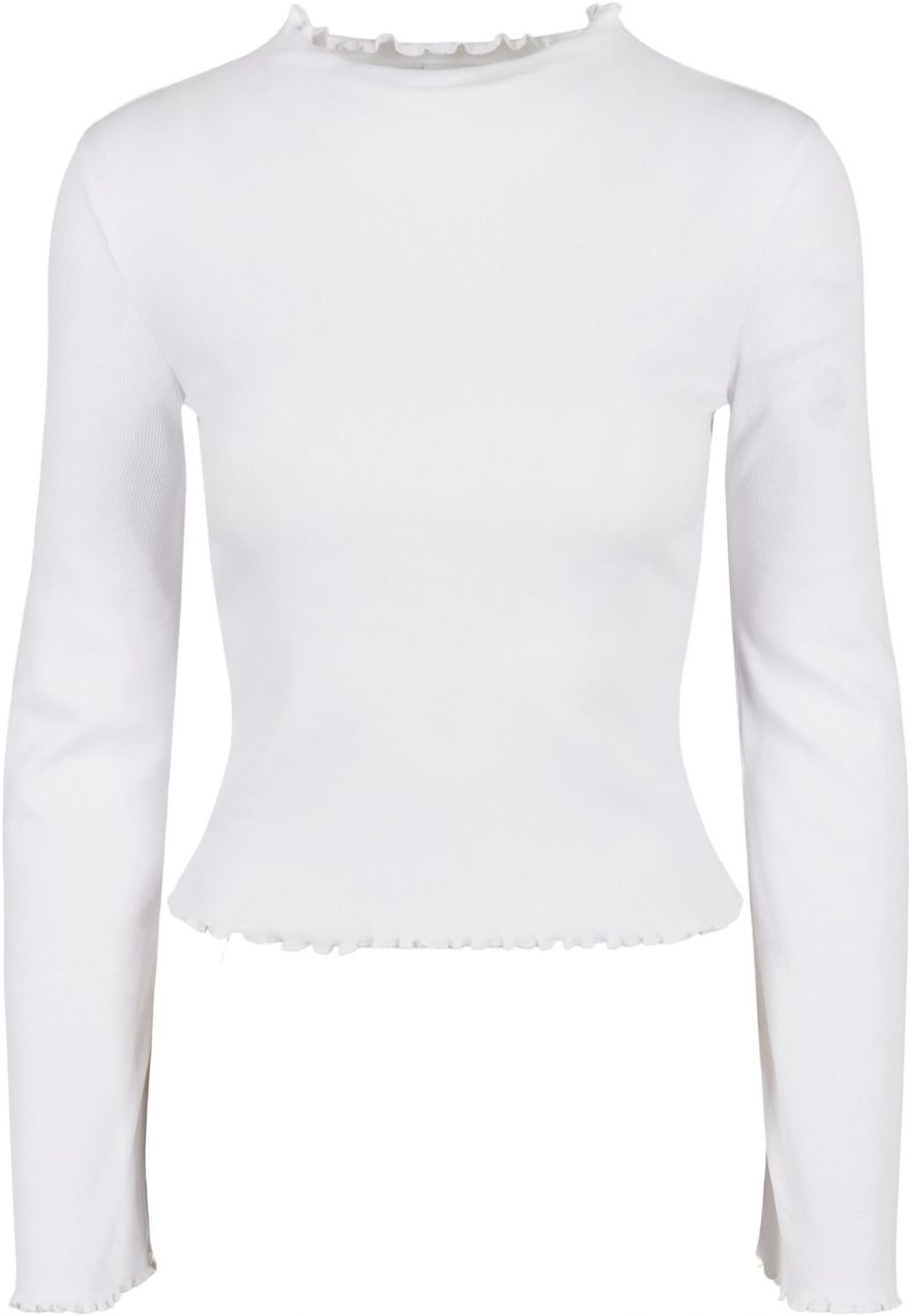 Women's ribbed turtleneck with long sleeves white