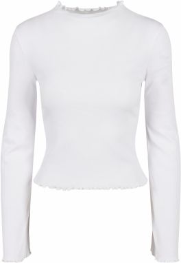 Women's ribbed turtleneck with long sleeves white