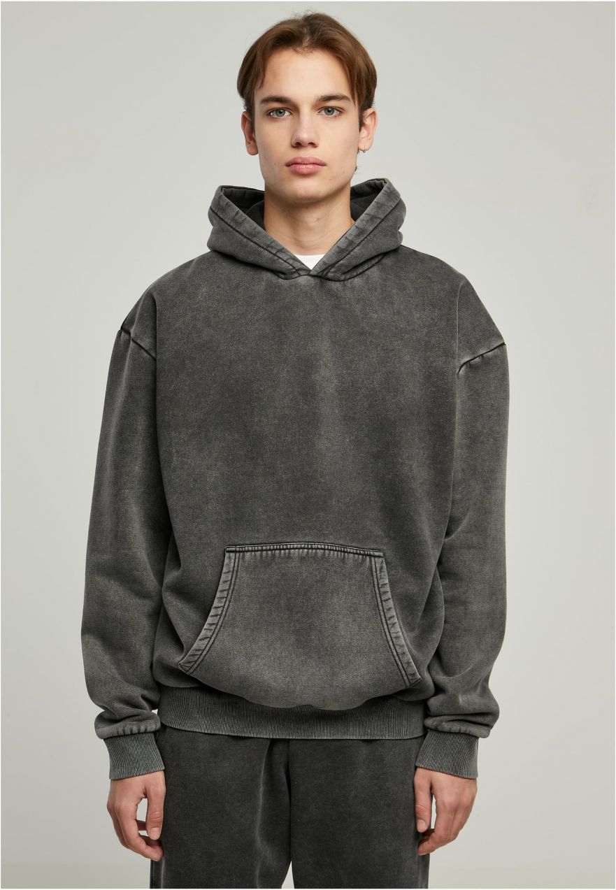 Stone Washed Hoody Black