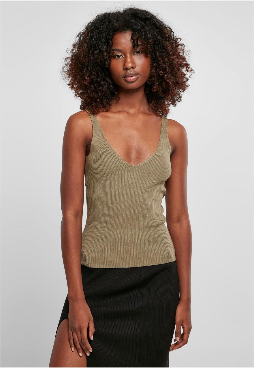 Women's rib knit in khaki color