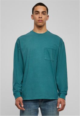 Pigment-dyed long-sleeved pocket teal