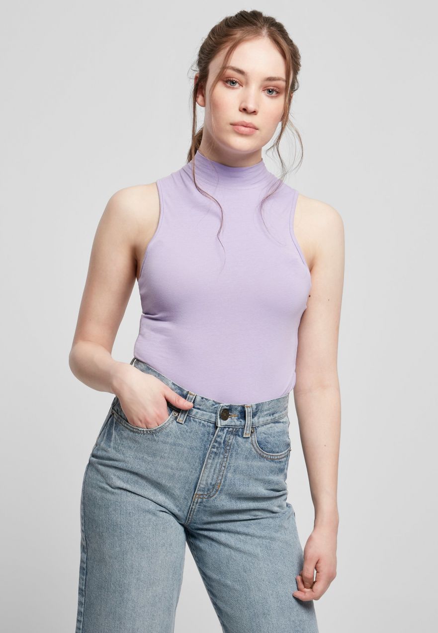 Women's lavender sleeveless turtleneck