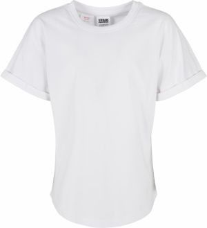 Long Shaped Turnup Tee T-Shirt for Boys - White