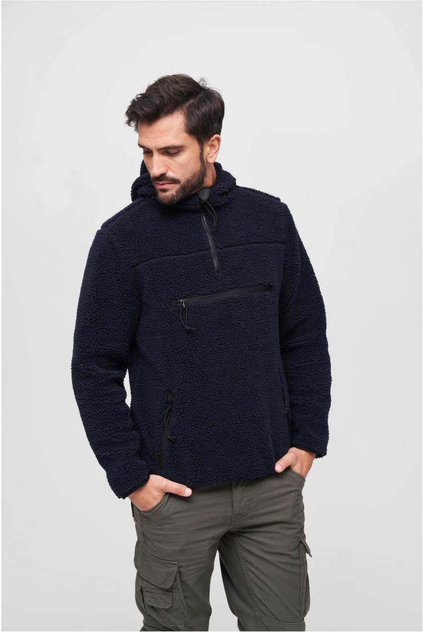 Teddyfleece Worker Pullover Jacket Dark Blue