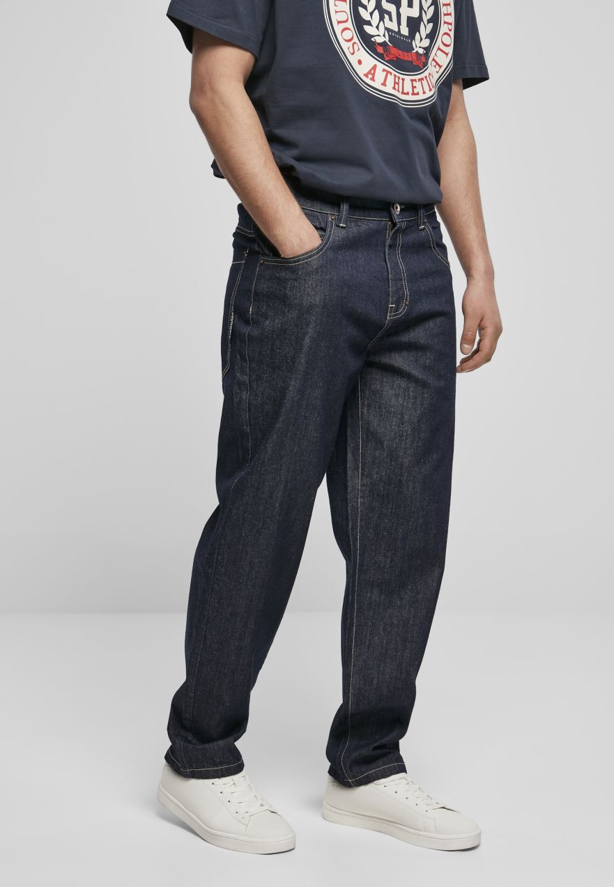 Men's 3D Embroidery Jeans Navy Blue